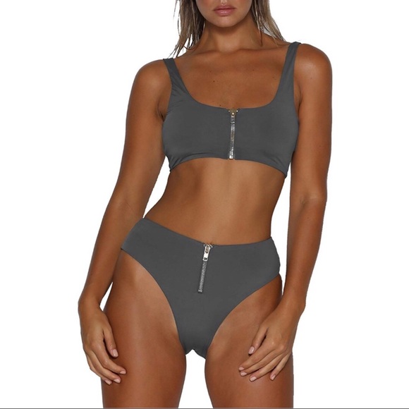 Other - ✨NEW PRICE✨ zip crop bathing suit